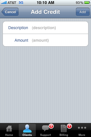 Add Credit