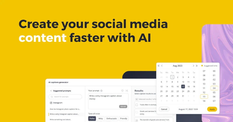 SocialBee Email Banner: AI content generation