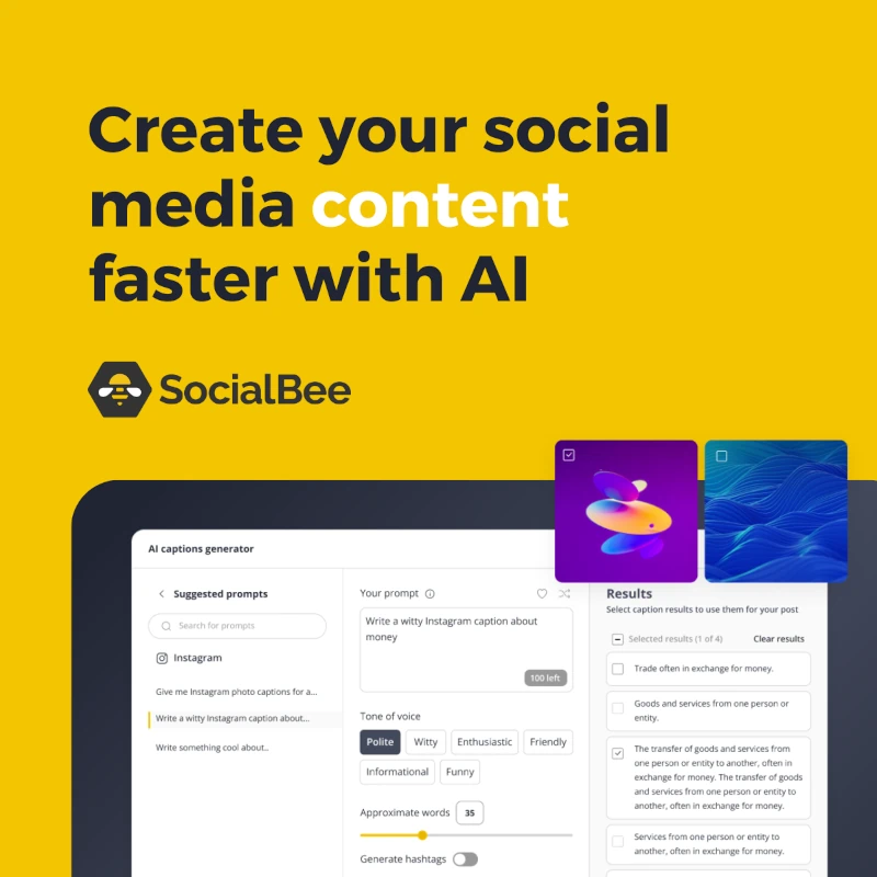 SocialBee Post Image: Create your social media content faster with AI