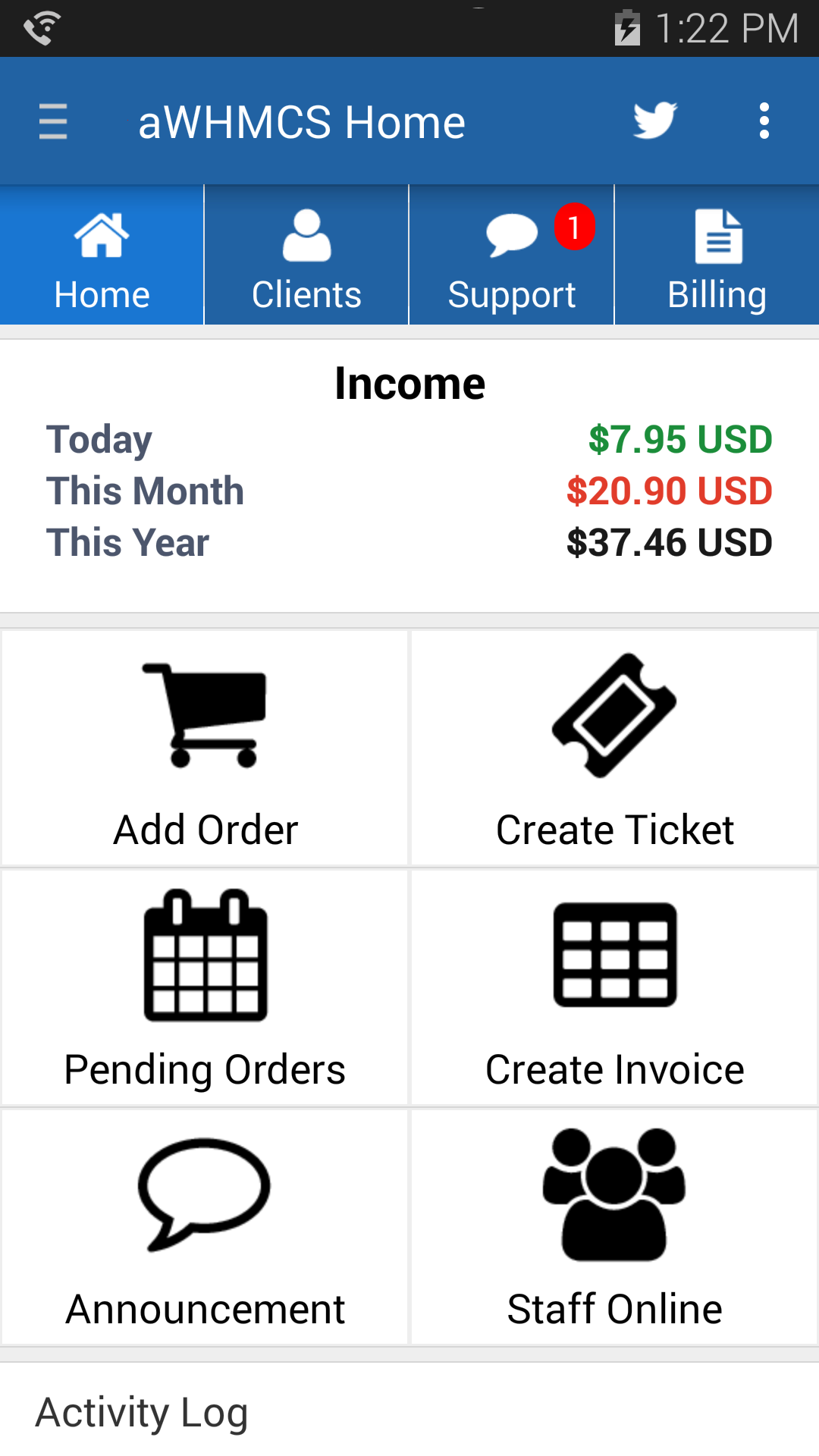 Home Screen
