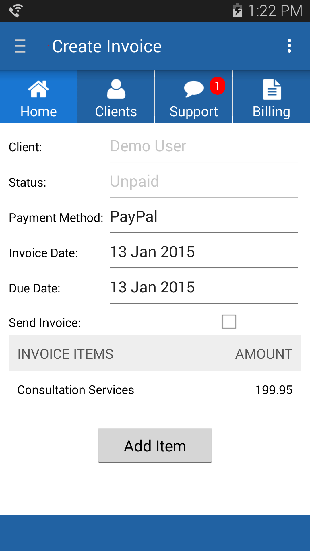 Create Invoice