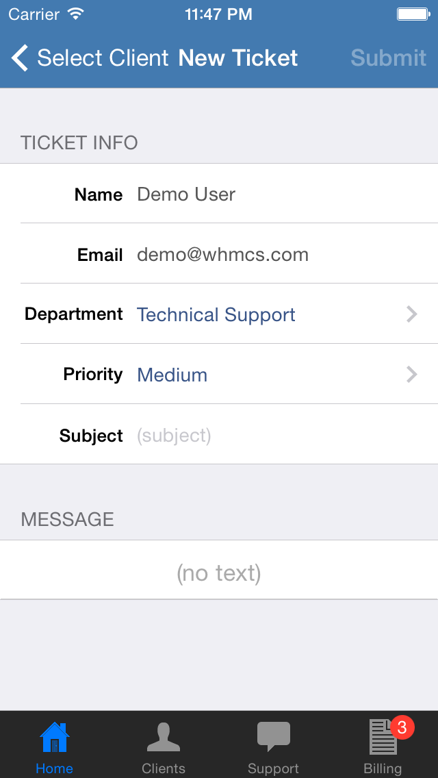 Create Ticket