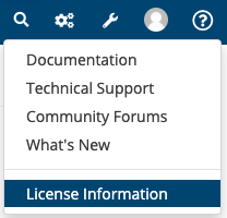 Navigate to ? > License Information